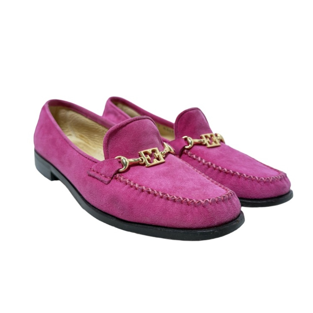 ESCADA | Handsewn Italian Moccasins Loafers Pink Suede Office Career Preppy VTG - Picture 9 of 16